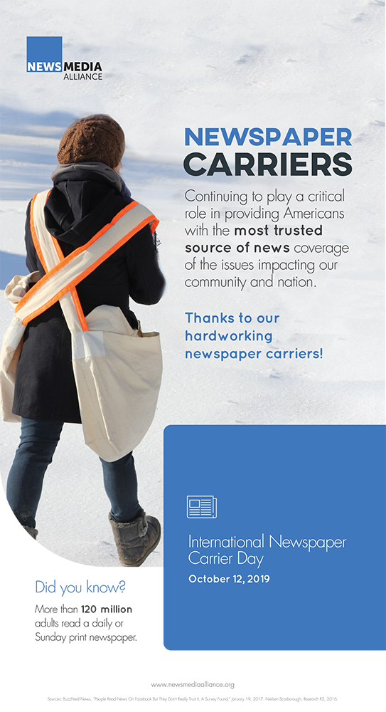 2019 International Newspaper Carrier Day Ad News Media Alliance